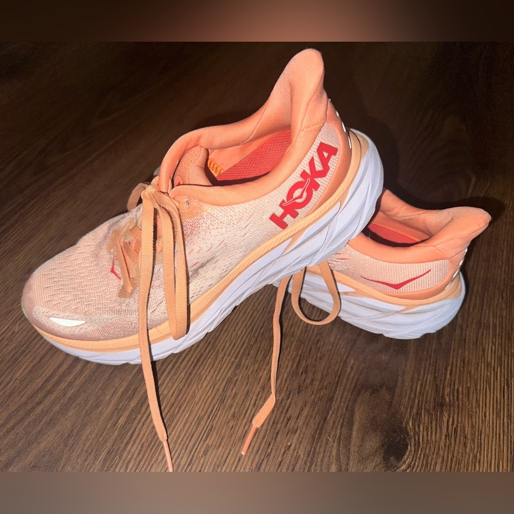 Hoka Clifton 8 Women’s Size 6.5 Orange Sneakers